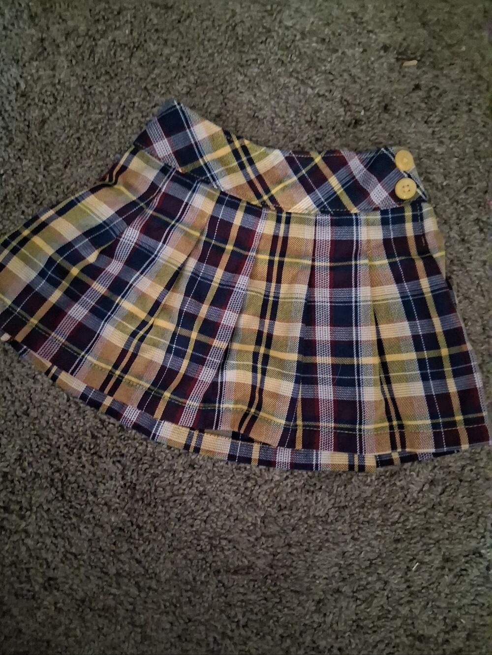 Garanimals Yellow Navy Burgundy Plaid Pleated Mini Skirt